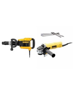 KIT  Martillo Demoledor 10kg 1550W + Amoladora 115mm + Punteros DeWALT
