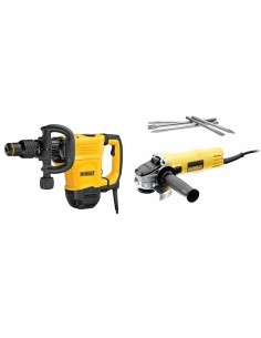KIT   Martillo Demoledor 1350W + Amoladora 115mm + Punteros DeWALT