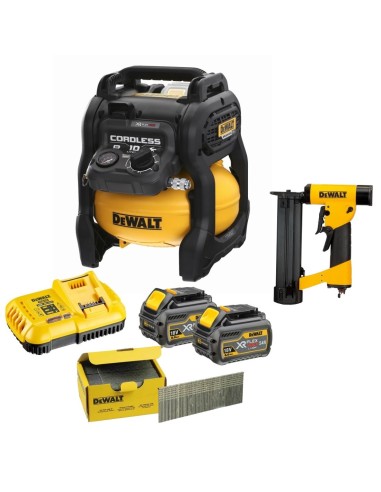KIT XR Compresor 54V + Clavadora Pin + Pins + Baterías DeWALT