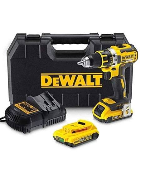 Taladro Atornillador sin escobillas 18V + Baterías 2Ah+ Maletí­n + Cargador DeWALT