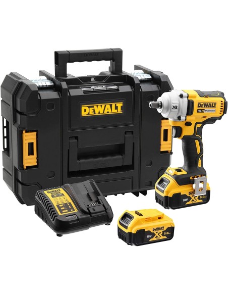 Llave Impacto sin escobillas XR 18V 1/2 + Maletín + Baterías 5Ah DeWALT