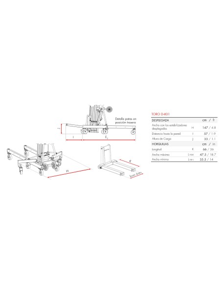 Elevador de Carga Frontal 440 kg Toro D-401