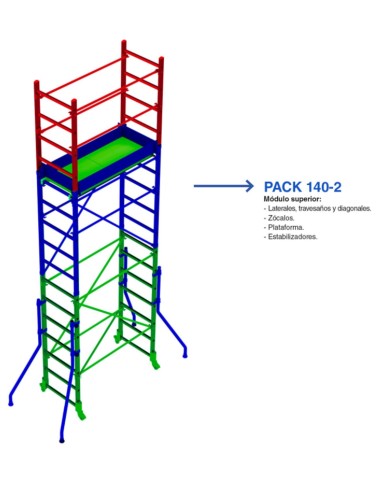 Módulo superior para andamio rápido 140 (Pack-140-2)