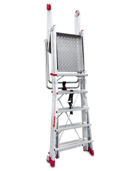 Escalera con amplia plataforma y altura regulable PLS3