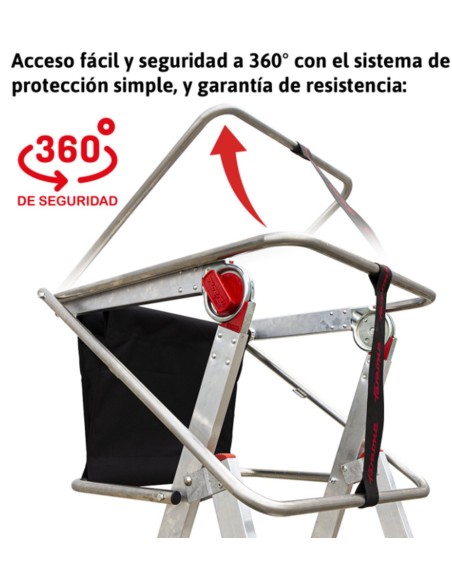 Escalera con amplia plataforma y altura regulable PLS3