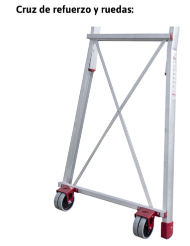 Escalera con amplia plataforma y altura regulable PLS3