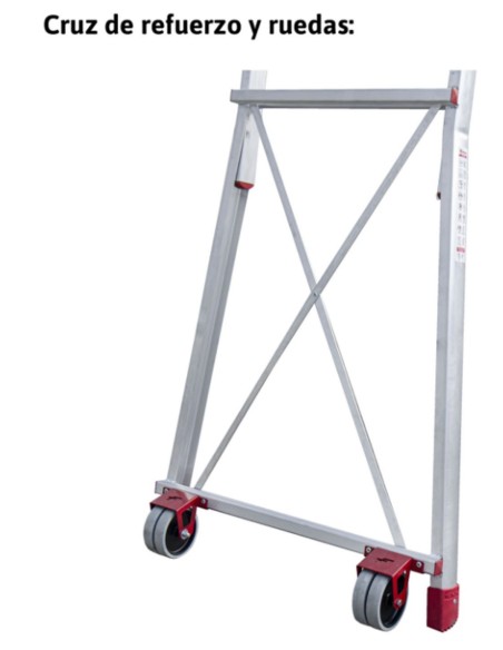 Escalera con amplia plataforma y altura regulable PLS3