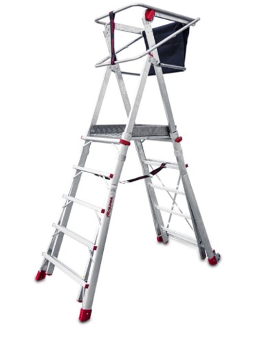 Escalera con amplia plataforma y altura regulable PLS5