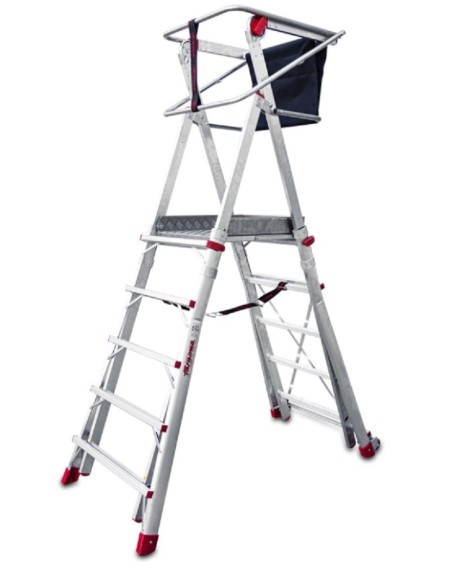 Escalera con amplia plataforma y altura regulable PLS5