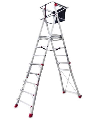 Escalera con amplia plataforma y altura regulable PLS5