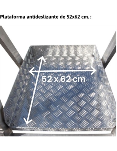 Escalera con amplia plataforma y altura regulable PLS5