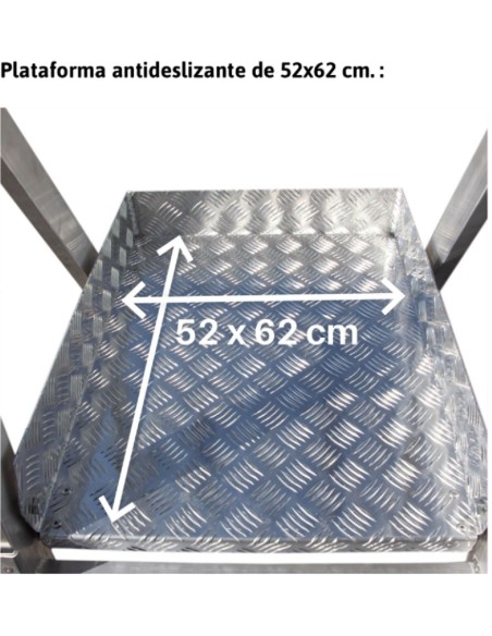 Escalera con amplia plataforma y altura regulable PLS5