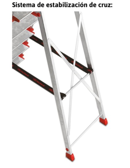 Escalera de tijera con peldaños cómodos EN943