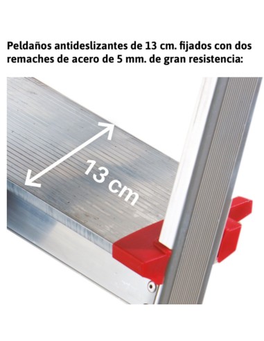 Escalera de tijera con peldaños cómodos EN945