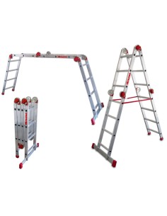 Escalera articulada multiuso en aluminio EA614