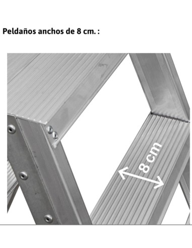 Escalera de tijera de doble subida NDS07 7+7 Peldaños