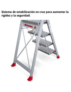 Taburete de alta seguridad en aluminio SGP2 2 Peldaños 2