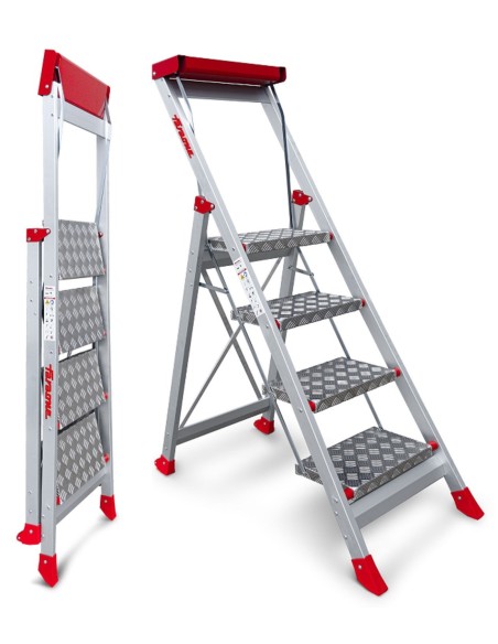 Taburete de alta seguridad en aluminio SGP4 4 Peldaños