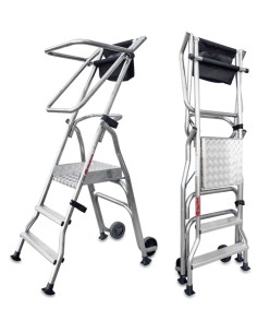 Escalera plegable con amplia plataforma de trabajo PL3 3 Peldaños
