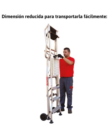 Escalera plegable con amplia plataforma de trabajo PL4 4 Peldaños