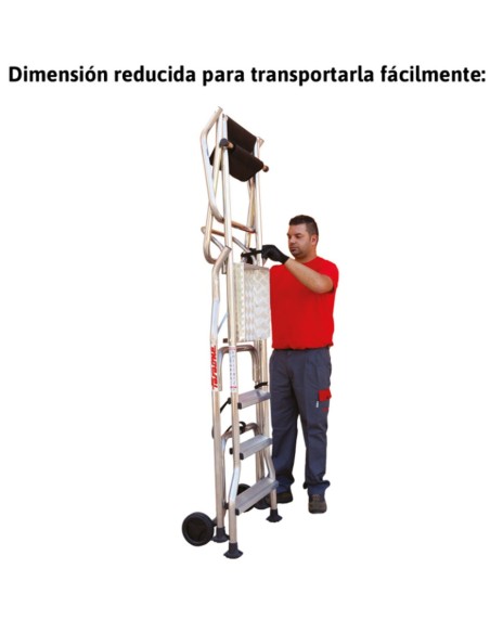 Escalera plegable con amplia plataforma de trabajo PL4 4 Peldaños