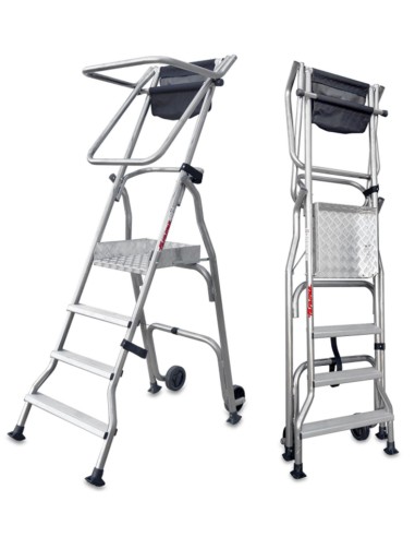 Escalera plegable con amplia plataforma de trabajo PL4 4 Peldaños
