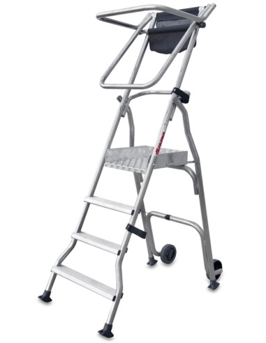 Escalera plegable con amplia plataforma de trabajo PL4 4 Peldaños
