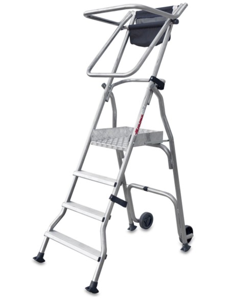 Escalera plegable con amplia plataforma de trabajo PL4 4 Peldaños