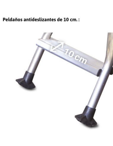 Escalera plegable con amplia plataforma de trabajo PL5  5 Peldaños
