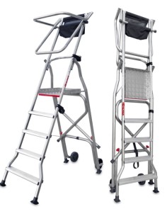 Escalera plegable con amplia plataforma de trabajo PL5  5 Peldaños