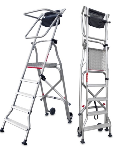 Escalera plegable con amplia plataforma de trabajo PL5  5 Peldaños