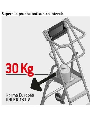 Escalera plegable con amplia plataforma de trabajo PL6 6 Peldaños