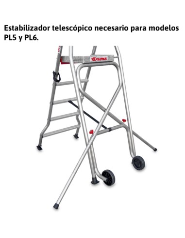 Escalera plegable con amplia plataforma de trabajo PL6 6 Peldaños