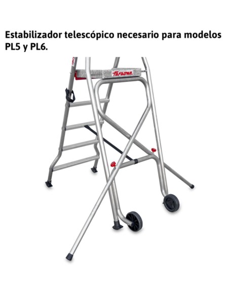 Escalera plegable con amplia plataforma de trabajo PL6 6 Peldaños