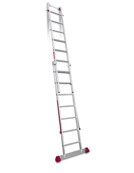 Escalera multiuso de 2 tramos con peldaños cómodos EN1408 7+8 Peldaños