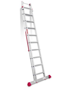 Escalera multiuso de 2 tramos con peldaños cómodos EN1410 9+10 Peldaños 2