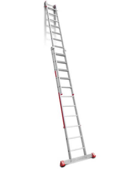 Escalera multiuso de 2 tramos con peldaños cómodos EN1412 11+12 Peldaños