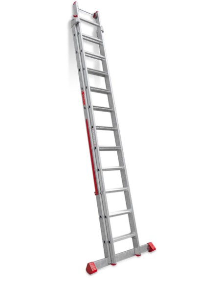 Escalera multiuso de 2 tramos con peldaños cómodos EN1412 11+12 Peldaños