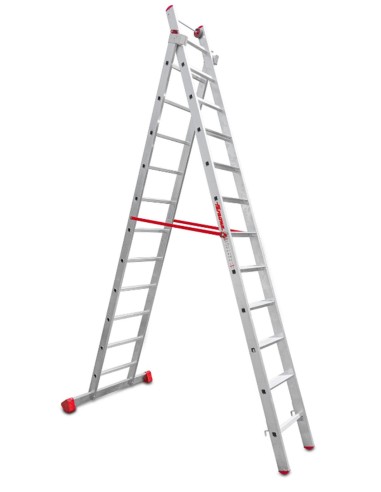 Escalera multiuso de 2 tramos con peldaños cómodos EN1412 11+12 Peldaños