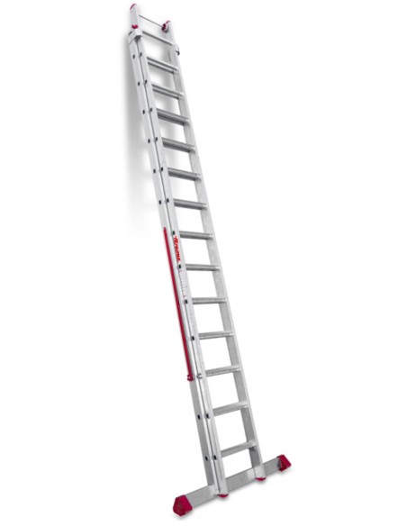 Escalera multiuso de 2 tramos con peldaños cómodos EN1414 13+14 Peldaños