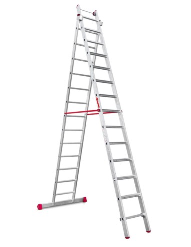 Escalera multiuso de 2 tramos con peldaños cómodos EN1414 13+14 Peldaños