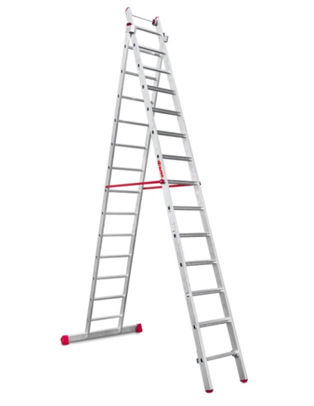 Escalera multiuso de 2 tramos con peldaños cómodos EN1414 13+14 Peldaños