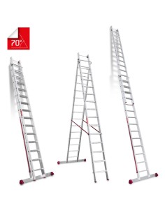 Escalera multiuso de 2 tramos con peldaños cómodos EN1415 14+15 Peldaños