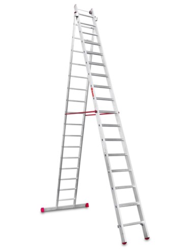 Escalera multiuso de 2 tramos con peldaños cómodos EN1417 16+17 Peldaños