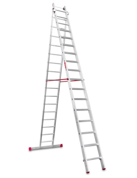 Escalera multiuso de 2 tramos con peldaños cómodos EN1417 16+17 Peldaños