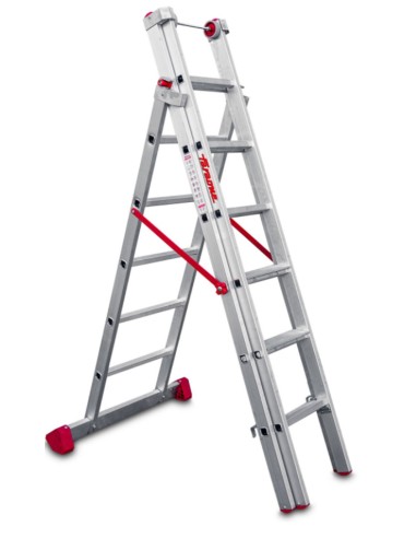 Escalera multiuso de 3 tramos con peldaños cómodos EN1506 5+5+6 Peldaños