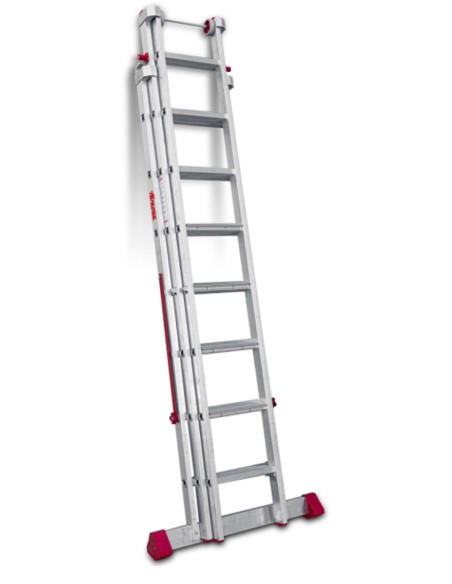 Escalera multiuso de 3 tramos con peldaños cómodos EN1508 7+8+8 Peldaños