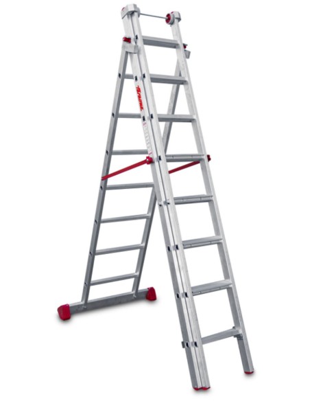 Escalera multiuso de 3 tramos con peldaños cómodos EN1508 7+8+8 Peldaños