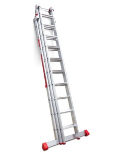 Escalera multiuso de 3 tramos con peldaños cómodos EN1510 9+10+10 Peldaños 2