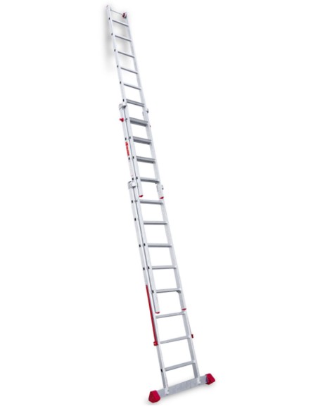 Escalera multiuso de 3 tramos con peldaños cómodos EN1510 9+10+10 Peldaños